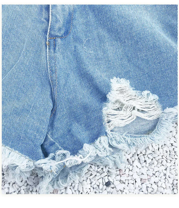 Stunning Tassel Ripped Denim Shorts
