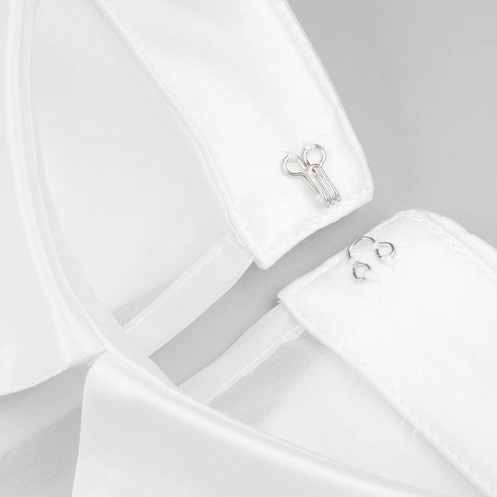 Stunning Pearl Collar Mini Party Dress