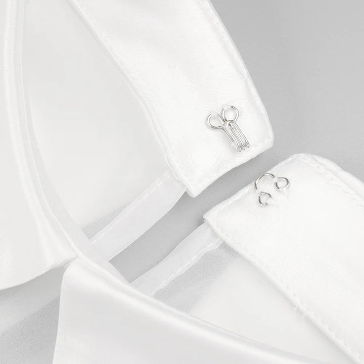 Stunning Pearl Collar Mini Party Dress