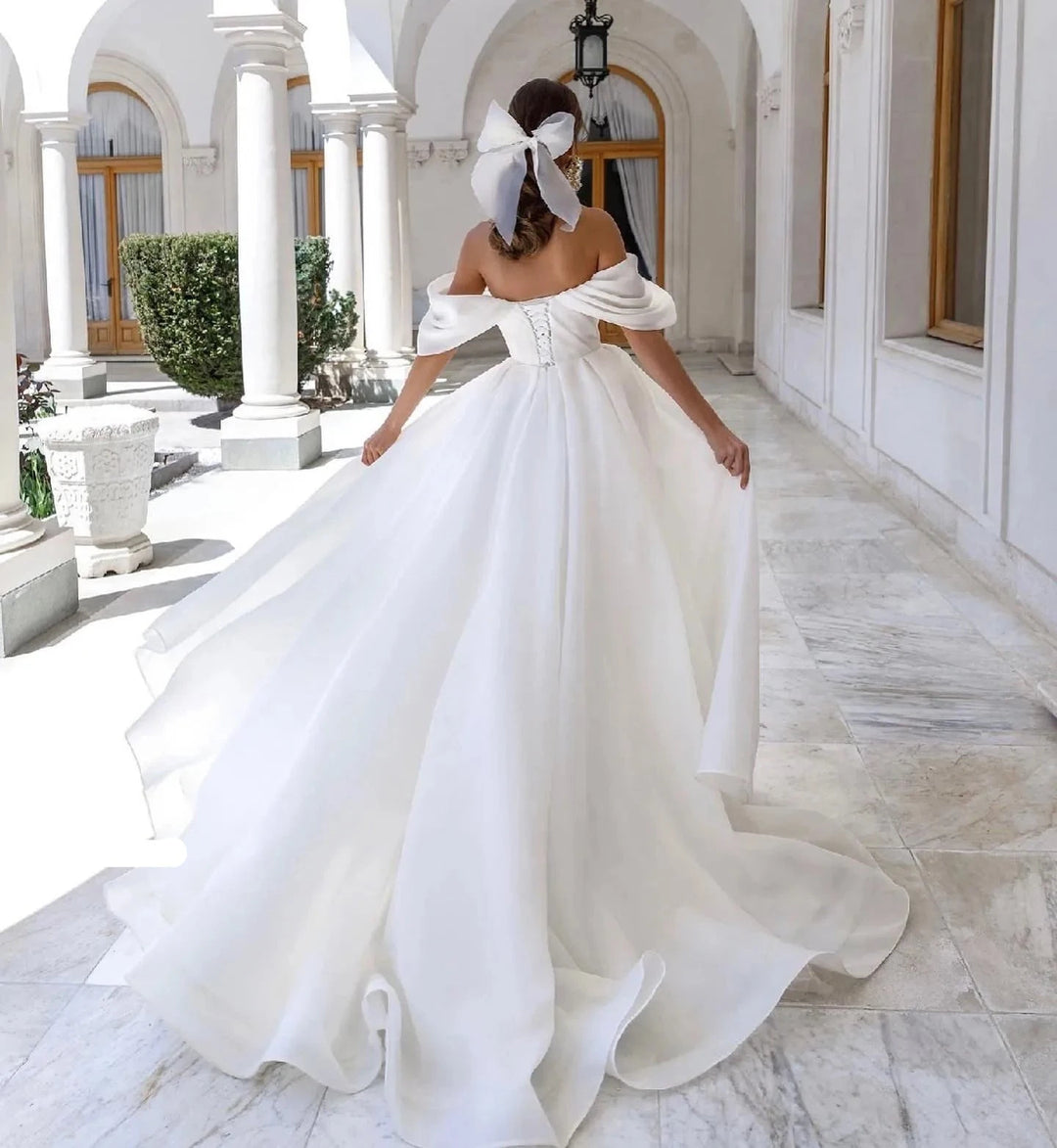 Off-The-Shoulder Organza Wedding Dress