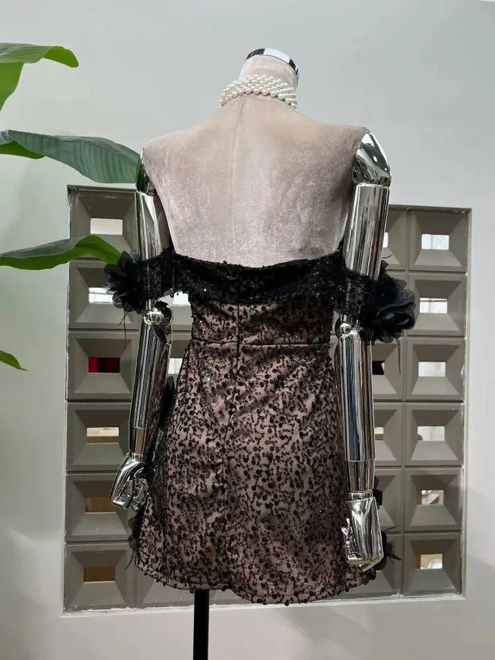 Fashionable Floral Strapless Mini Dress