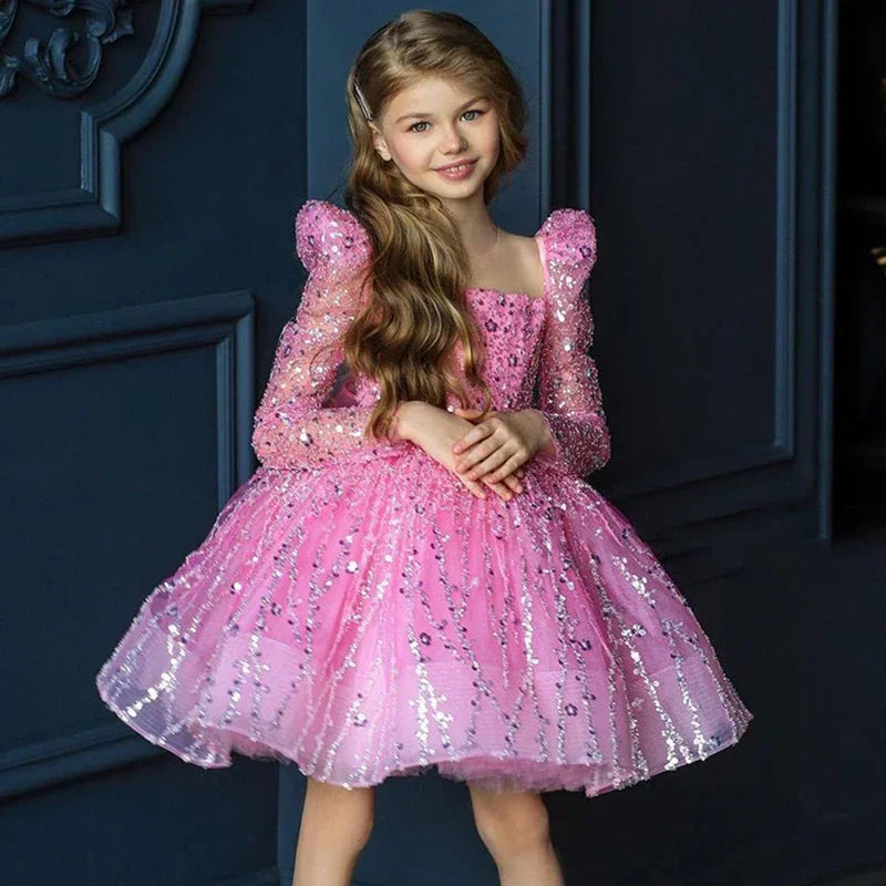 Sweet Mesh Sequins Girl&