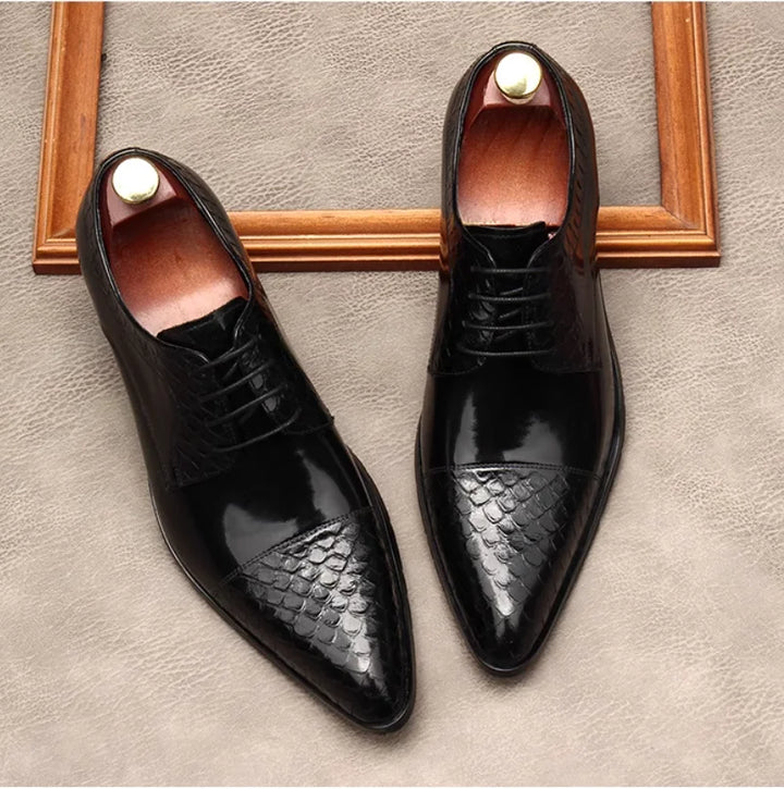 Handsome Embossed Fish Scale Patterned Shoes