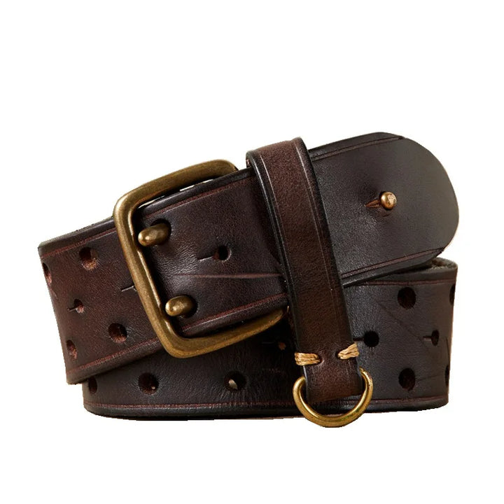Trendy Double Needles Leather Belt