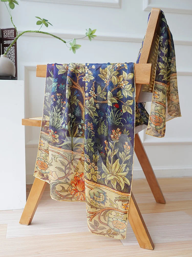 Stunning Long Cape Silk Scarf