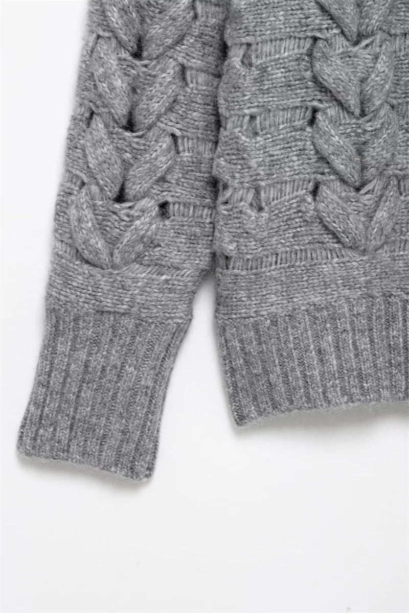 Casual Twisted String Knit Sweater