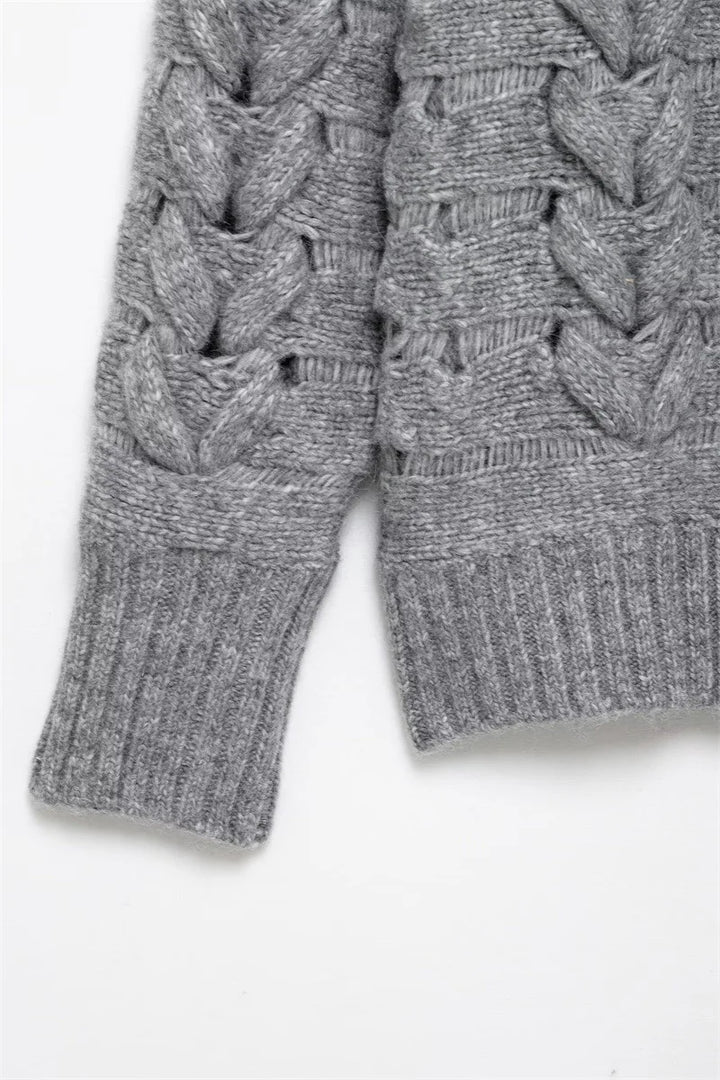 Casual Twisted String Knit Sweater
