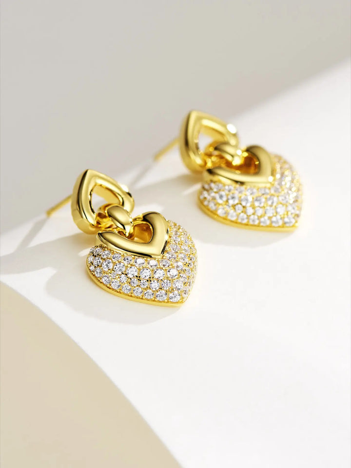 Luxury Heart-Shaped Diamond Earrings