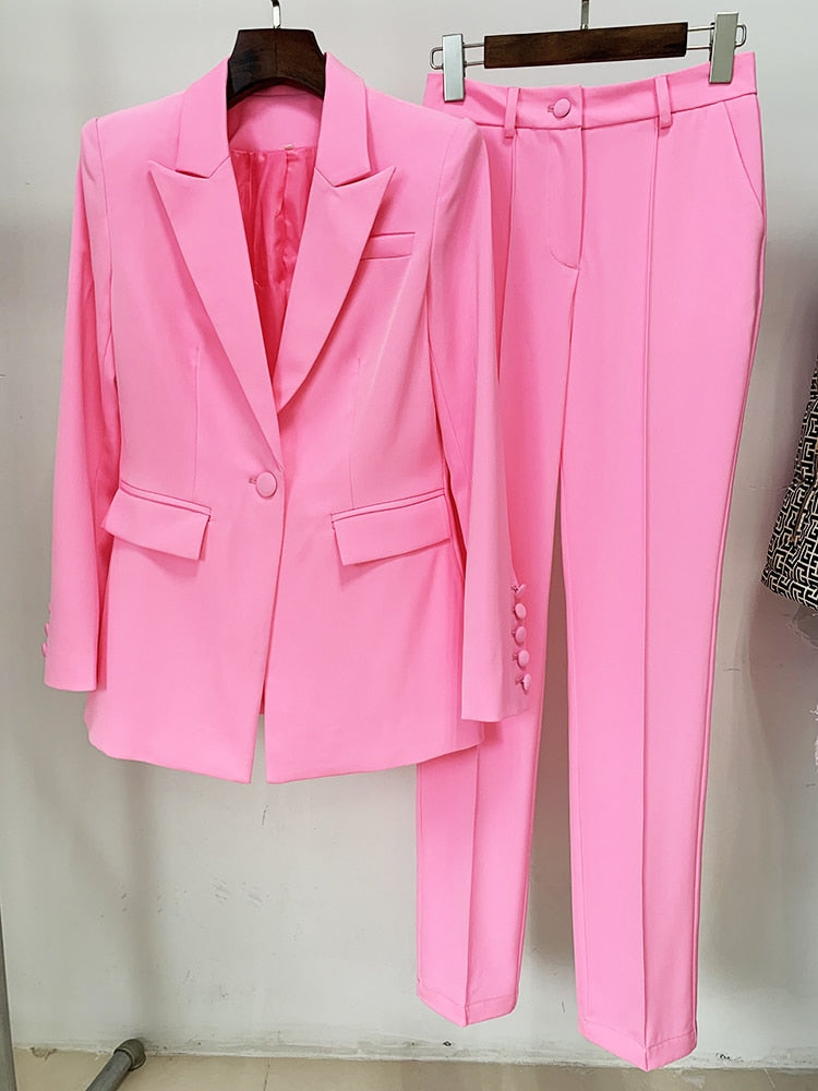 Elegant Single Button Women's Two Piece Suit| All For Me Today