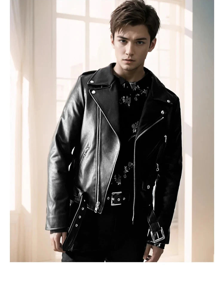 Fashionable Real Leather Short Jacket