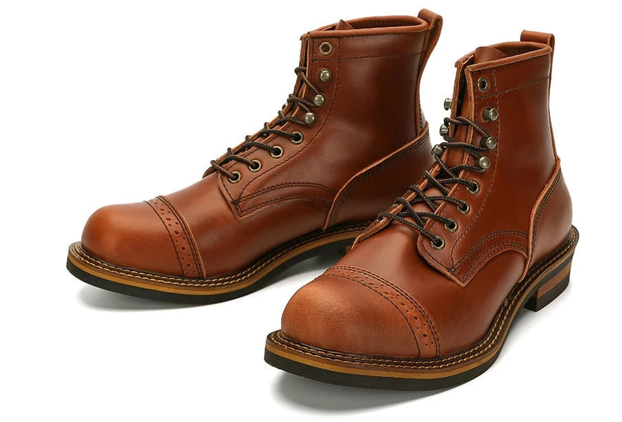 Premium Leather Short Motorcycle Boots