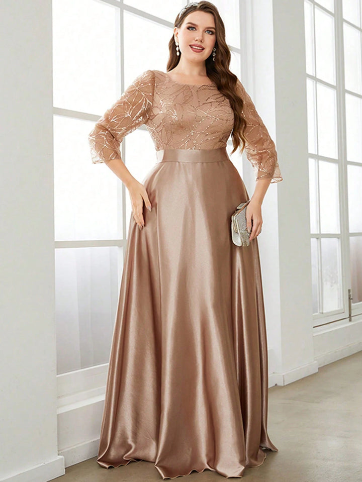 Alluring Satin Plus Size Formal Dress