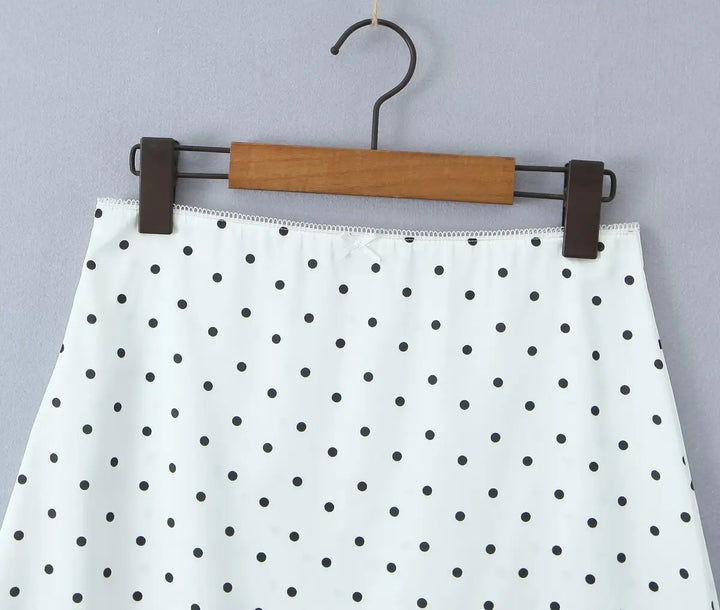 Embellished Polka Dots Knee Length Skirt