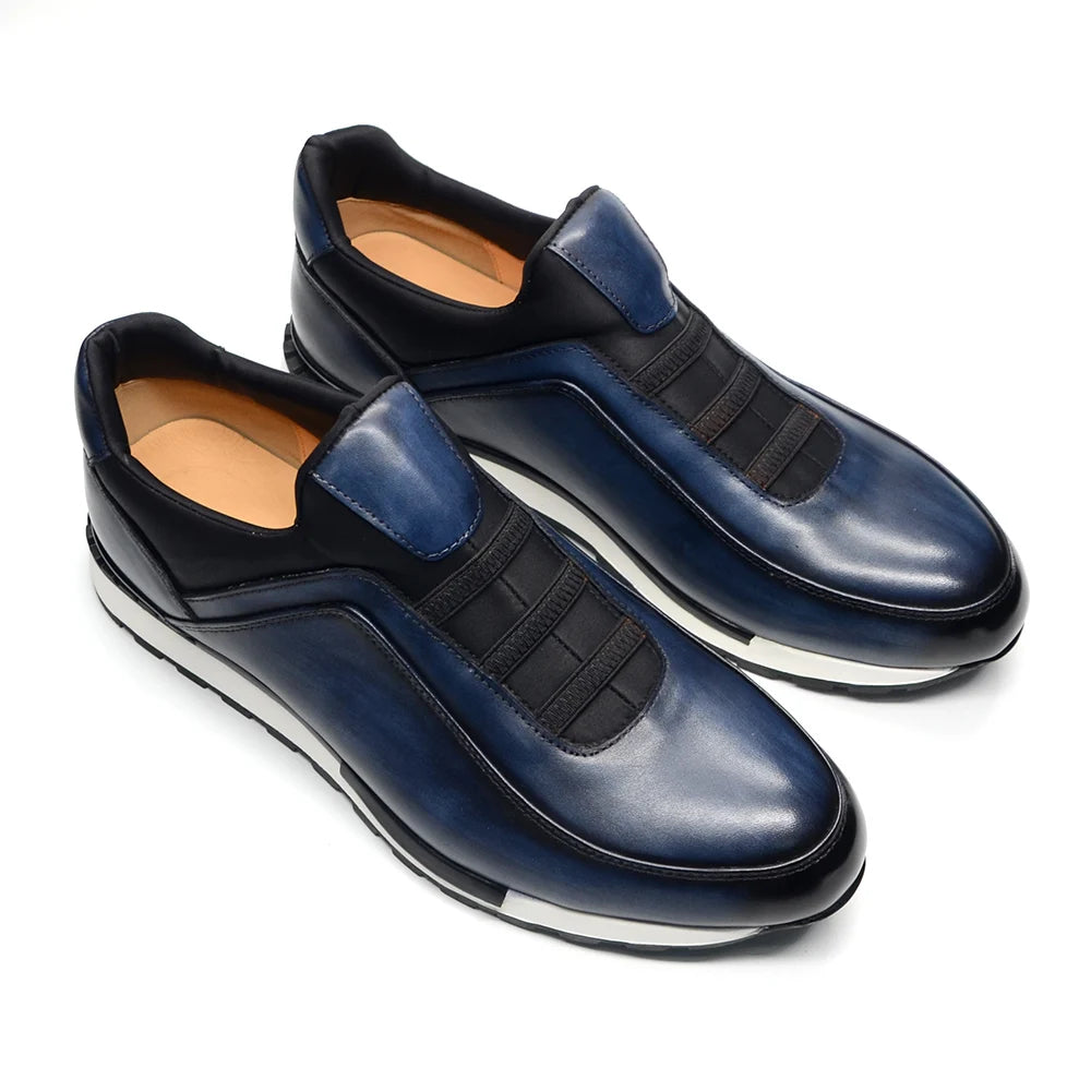 Luxury Elastic Band Leather Sneakers