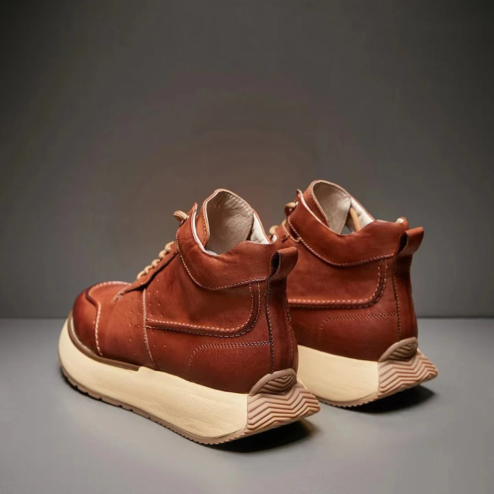 Retro Round-toe Leather Riding Shoes