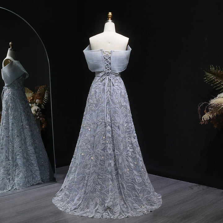 Modern Off-Shoulder Artisan Evening Gown