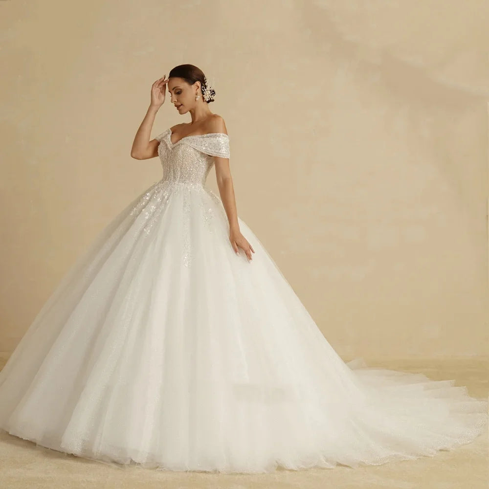 Glamorous Shiny Glitter Wedding Dress