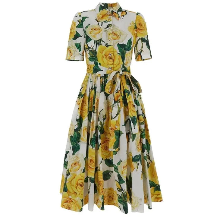 Timeless Elegance Printed Boho Flower Dress