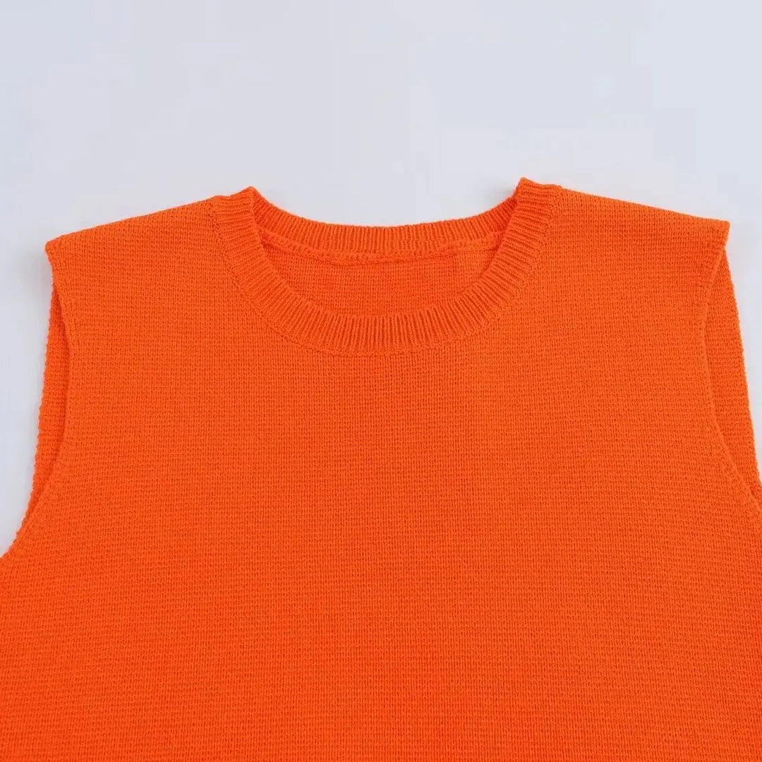 Stylish Cropped Ruffle Knit Sweater