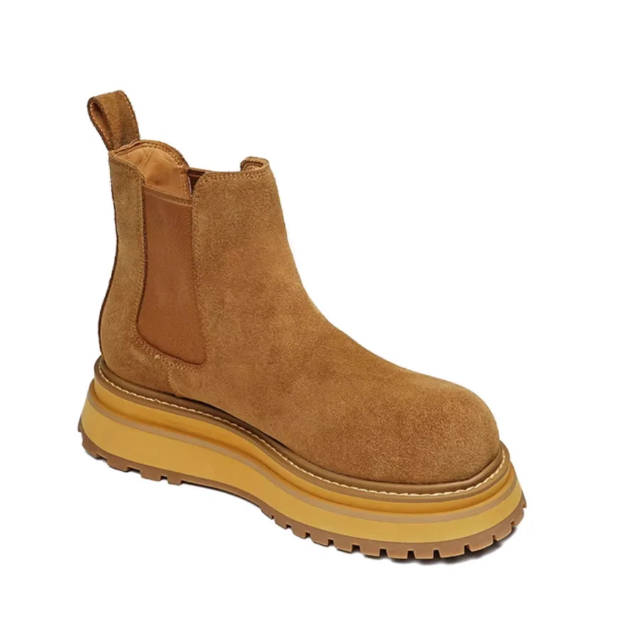 Light Thick-Soled British Style Chelsea Boots