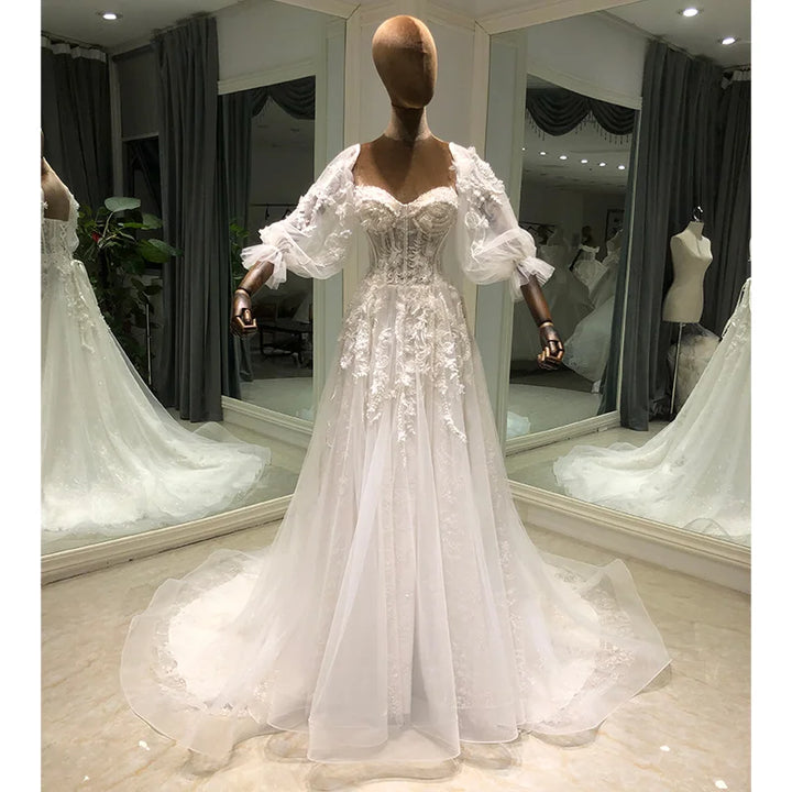 Sweetheart Neck Bohemian Bridal Gown