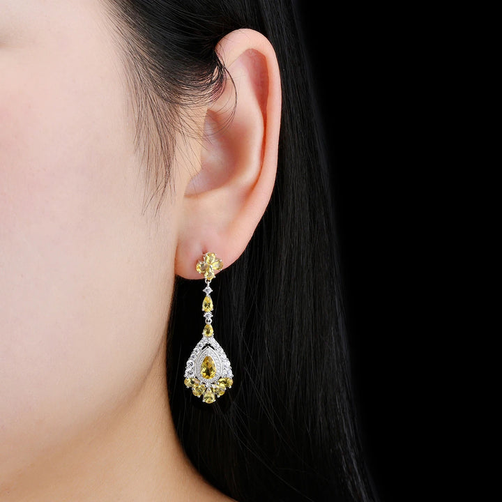 Exquisite Sterling Silver Drop Earrings