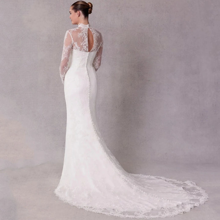 Modern Two-Piece High Neck Wedding Dress