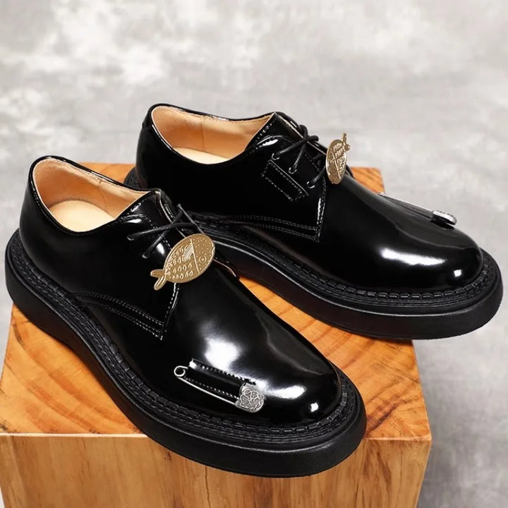 Premium Leather Oxford Thick Sole Shoes