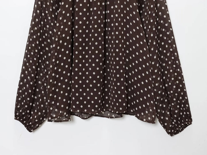 Stunning Polka Dots Chiffon Blouse