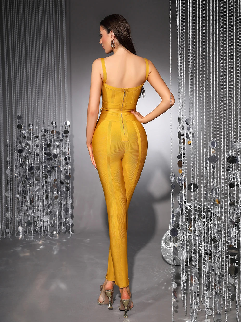 Smarty V-neck Bandage Jumpsuit