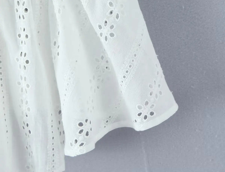 Lovely Hollow Out Embroidered Top