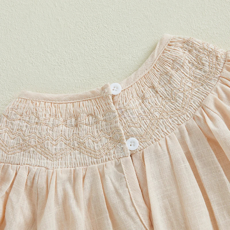 Stylish Smocked Bubble Baby Girl's Romper