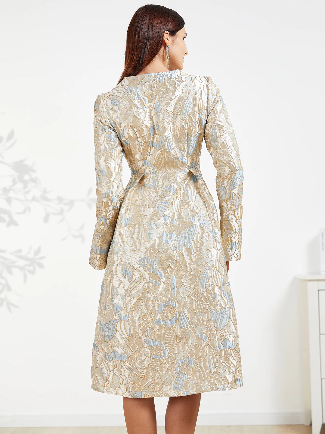 High-End Embroidered Midi Dress
