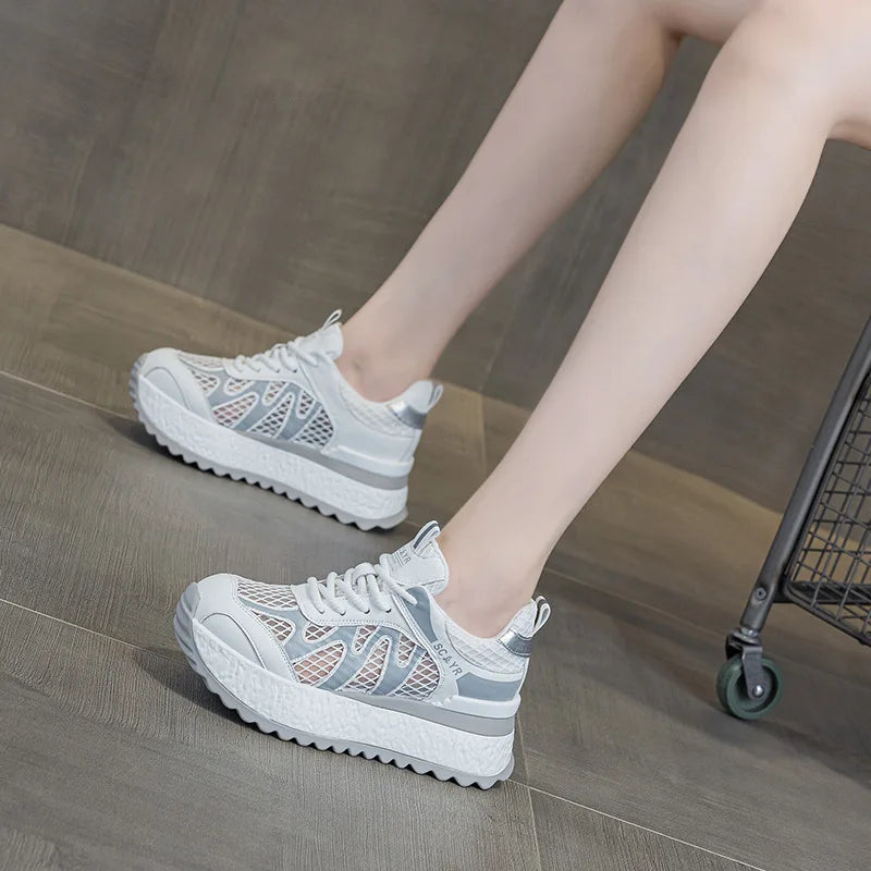 Elegant Height Increasing Mesh Sneakers