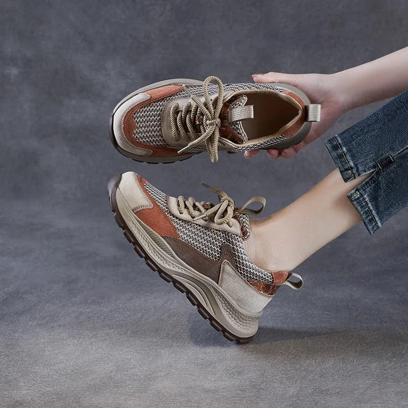 Smart Thick Sole Leather Sneakers