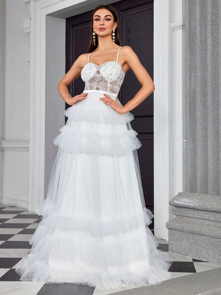 High-Quality Three-dimensional Embroidered Dress