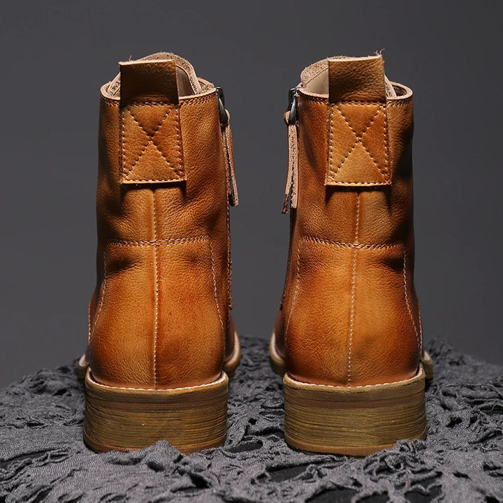 Grand High-Top Ankle Leather  Boots