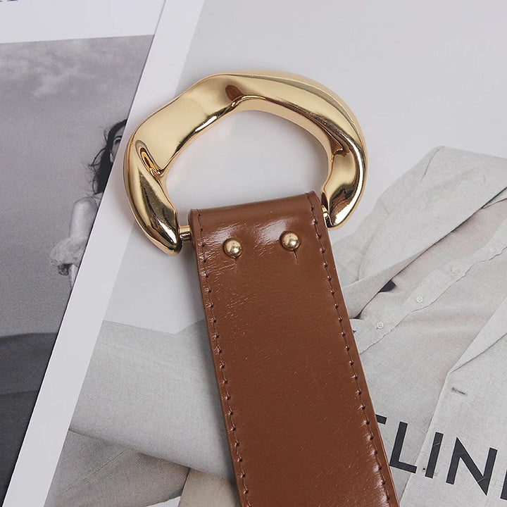 Trendy Irregular Waist Seal Leather Belt