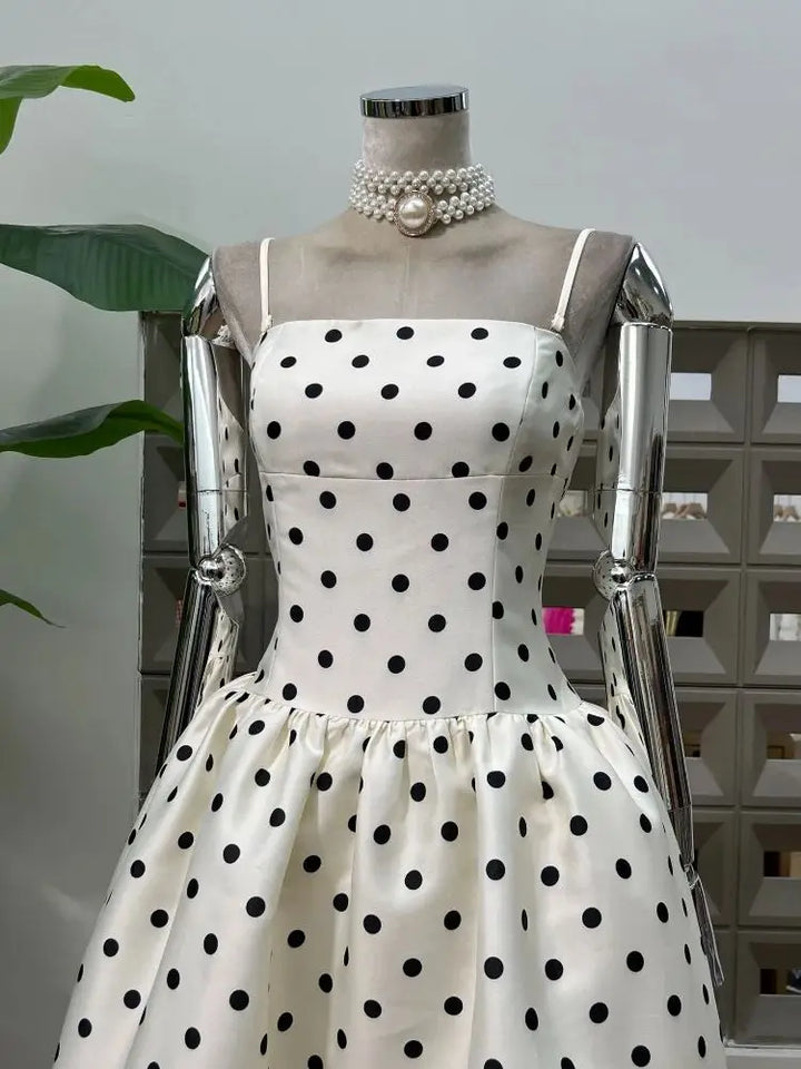 Elegant Sweet Polka Dots Sleeveless Dress