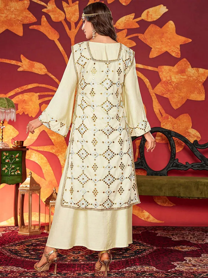 Luxury Sequined Two-Piece Floor-Length Dress