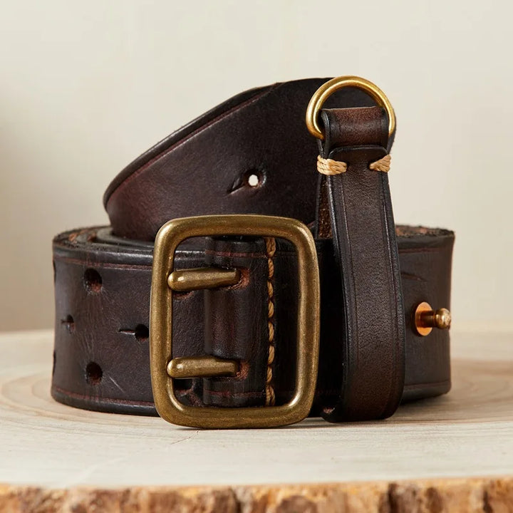 Trendy Double Needles Leather Belt