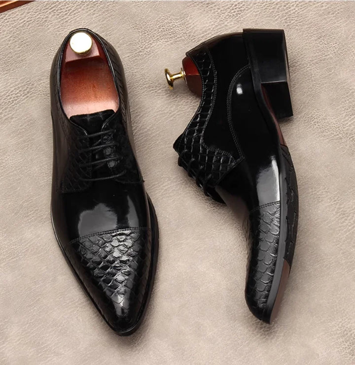 Handsome Embossed Fish Scale Patterned Shoes