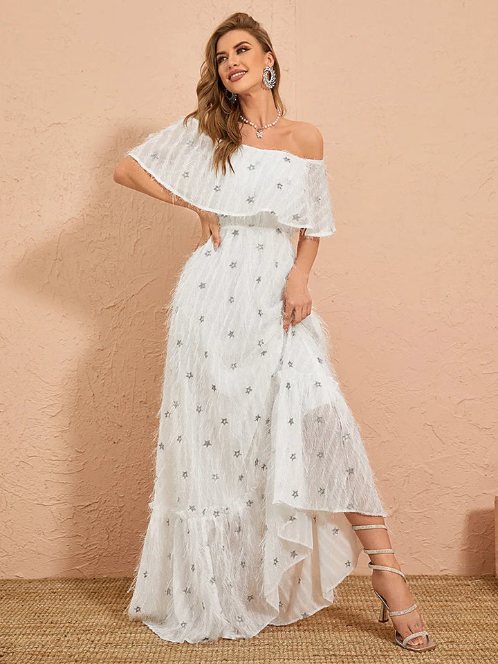 Graceful Lotus Sleeves Party Dress