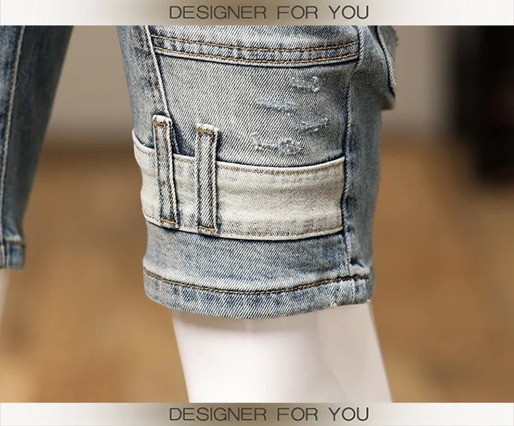 Trendy Micro Elastic Denim Shorts