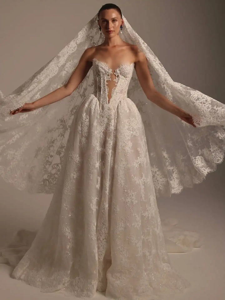 Resplendent Lace Princess Wedding Dress