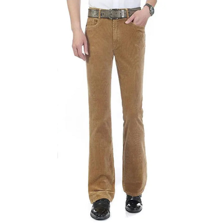 Stretchable Corduroy Bell-Bottom Trousers