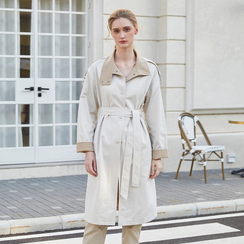 Combed Cotton Windbreaker Trench Coat