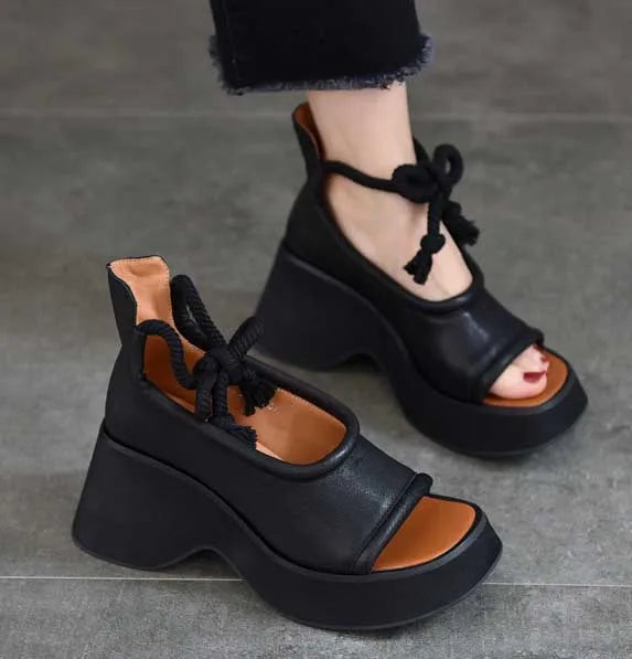 Hollow Design Wedge Booties