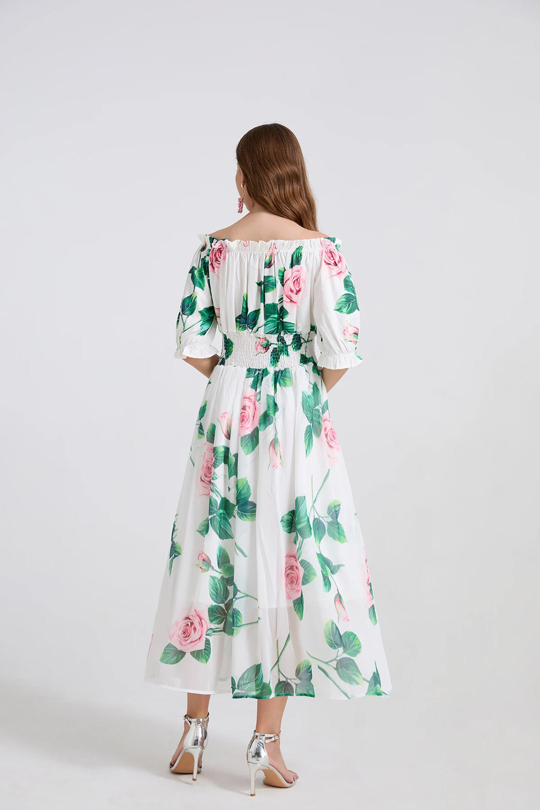 Charming Flowy Chiffon Midi Dress