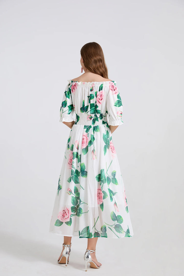 Charming Flowy Chiffon Midi Dress